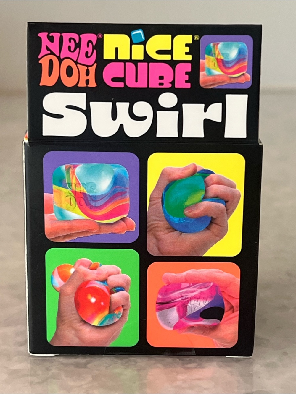 NeeDoh Nice Cube Swirl - Yellow & Orange Swirl - Picture 4 of 4